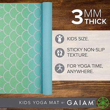 Gaiam Kids Yoga Mat Exercise Mat, Yoga for Kids with Fun Prints - Playtime for Babies, Active & Calm...