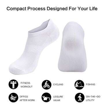 ATBITER Ankle Socks for Women Thin Athletic Running Low Cut Tab Socks Sports No Show Socks 6/10-Pairs