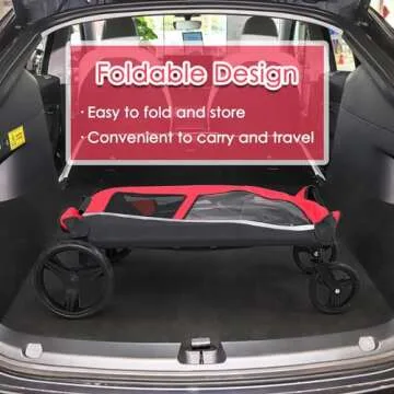 Saudism Dog Stroller for Large Dogs, Adjustable Handle