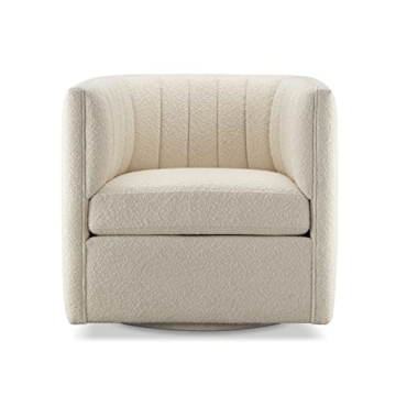 CHERS Rivet Frederick Mid-Century Modern Channel Tufted Velvet Armchair Ergonomic Lounge Chair Livin...