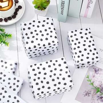 Whaline 100 Pcs Black Dot Tissue Paper for Gifts and Crafts