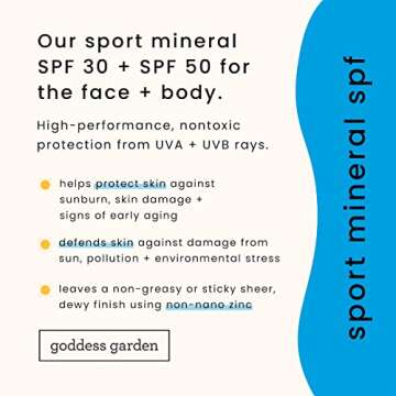 Goddess Garden - Sport SPF 30 Mineral Sunscreen Continuous Lotion Spray - Sensitive Skin, Reef Safe, Sheer Zinc, Titanium, Water Resistant, Non-Nano, Vegan, Leaping Bunny Cruelty-Free - 6 oz Bottle