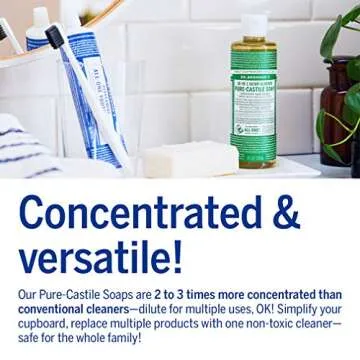 Dr. Bronner's - Pure-Castile Liquid Soap (Almond, 8 ounce) - Made with Organic Oils, 18-in-1 Uses: Face, Body, Hair, Laundry, Pets and Dishes, Concentrated, Vegan, Non-GMO