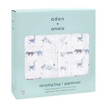 aden + anais Baby Sleeping Bag, 100% Cotton Muslin, Wearable Swaddle Blanket for Girls & Boys, Newbo...