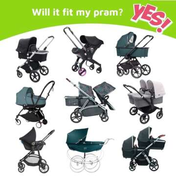 Universal Fit Sunshade with Blackout Cover for Babies