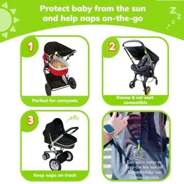 Universal Fit Sunshade with Blackout Cover for Babies