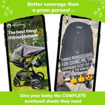 Universal Fit Sunshade with Blackout Cover for Babies