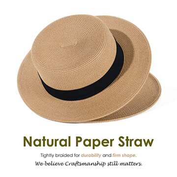 FURTALK Straw Beach Sun Hats - Packable UV Protection for Summer Fun