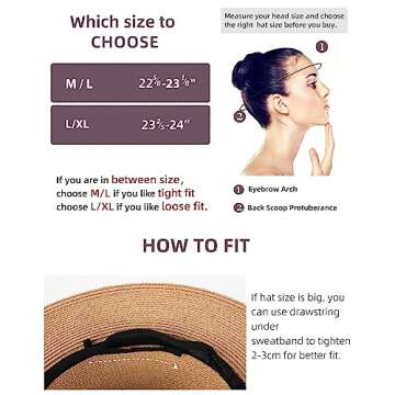 FURTALK Summer Straw Beach Hat Packable UV Protection