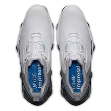 FootJoy Men's Tour Alpha Previous Season Style Golf Shoe, White/Grey/Blue, 10.5