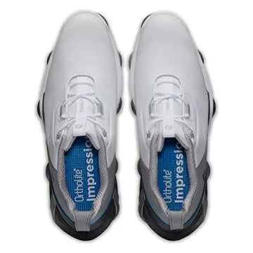 FootJoy Men's Tour Alpha Previous Season Style Golf Shoe, White/Grey/Blue, 10.5