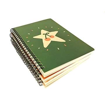 ALIMITOPIA 4 Pack A5 Spiral Notebook Journal,Wirebound Ruled Sketch Book NotePad Diary Memo Planner,A5 Size(8.3X5.7) & 80 sheets (Floral Flowers)