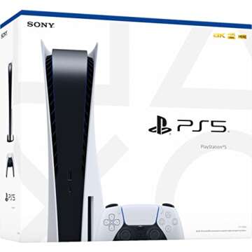 Sony Playstation 5 Disc Version PS5 Console - 4K-TV Gaming, 120Hz 8K Output, 16GB GDDR6, 825GB SSD, WiFi 6, Bluetooth 5.1 (Renewed) White