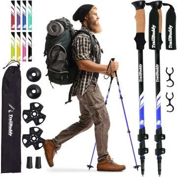 TrailBuddy Lightweight Trekking Poles - Best for Hiking