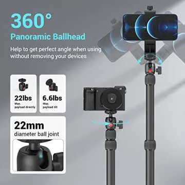 SmallRig Camera Desk Mount Table Stand 15"-35" with 1/4" Ball Head, Adjustable Light Stand, Tabletop C Clamp for DSLR Camera, Ring Light, Live Streaming, Photo Video Shooting - 3488