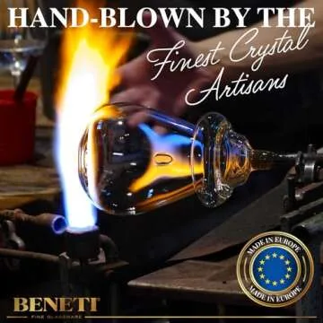 BENETI Luxury Glass Cups, Highball Drinking Glasses Set of 4 | Made in Europe | Clear Glasses Set, Perfect for Party's and Gifts for Men and Women (Stylish | 18 ounces)