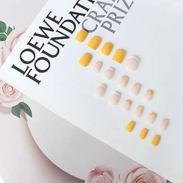 Glossy Yellow Nude Press On Nails for Stylish Manicure