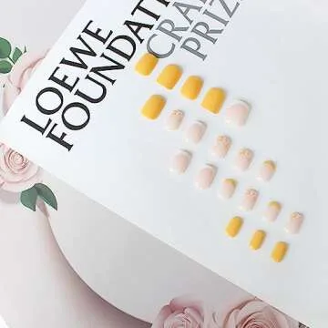Glossy Yellow Nude Press On Nails for Stylish Manicure