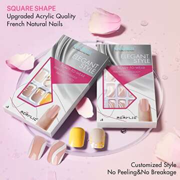 Glossy Yellow Nude Press On Nails for Stylish Manicure