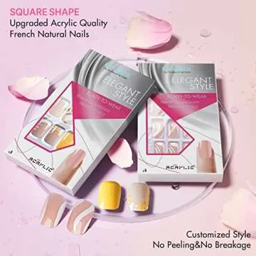 Glossy Yellow Nude Press On Nails for Stylish Manicure