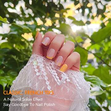 Glossy Yellow Nude Press On Nails for Stylish Manicure