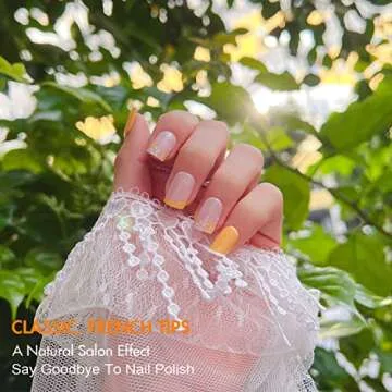 Glossy Yellow Nude Press On Nails for Stylish Manicure