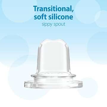 Dr. Brown's Milestones Narrow Sippy Bottle, 100% Silicone Soft Sippy Spout, 8oz/250mL, Fox & Lion, 6m+