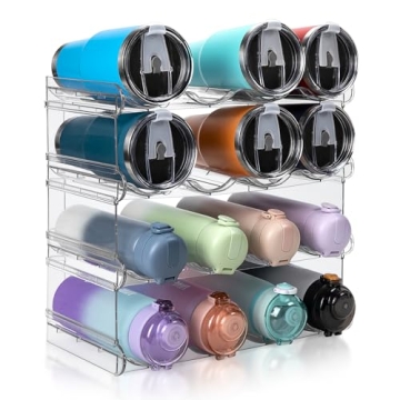 Spospo Stackable Water Bottle Organizer for Cabinet Storage