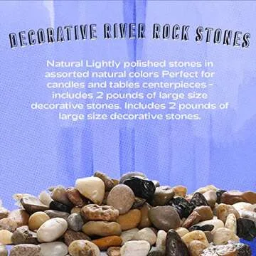 Katzco Decorative River Rock Stones for Home and Garden
