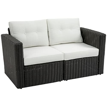 Stylish Outsunny 2 Piece Patio Wicker Corner Sofa Set for Ultimate Outdoor Comfort