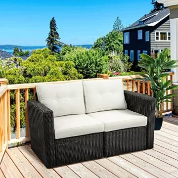 Outsunny Patio Wicker Corner Sofa Set for Outdoor Relaxation