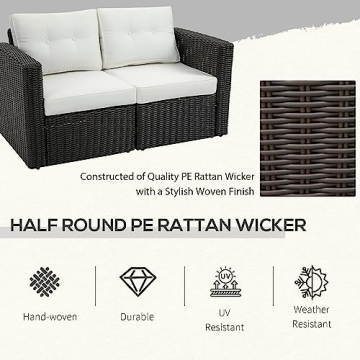 Outsunny Patio Wicker Corner Sofa Set for Outdoor Relaxation