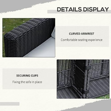 Outsunny Patio Wicker Corner Sofa Set for Outdoor Relaxation