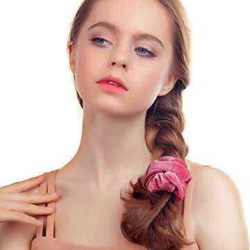 Velvet Hair Scrunchies Set, Soft Elegant Hair Bobble Elastics Hair Scrunchy Hair Bands Headbands Wom...