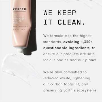 Versed Day Maker Microcrystal Exfoliating Cleanser - Creamy Facial Wash Helps Clear Dead Skin Cells - Microcrystalline, Biodegradable Alternative to Microbeads - Vegan (3 fl oz)