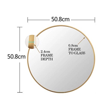 FANYUSHOW Gold Round Mirror for Stylish Home Decor