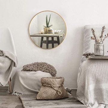 FANYUSHOW Gold Round Mirror for Stylish Home Decor
