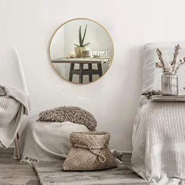 FANYUSHOW Gold Round Mirror for Stylish Home Decor