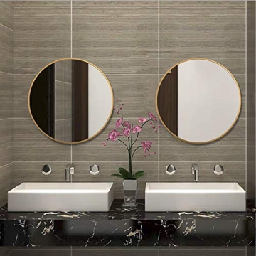 FANYUSHOW Gold Round Mirror for Stylish Home Decor