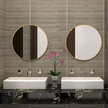 FANYUSHOW Gold Round Mirror for Stylish Home Decor
