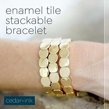 Cedar and Ink Stackable Bracelets - Colorful Enamel Bangles for Women