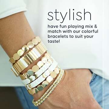 Chic Cedar and Ink Stackable Bracelets for Women - Gold Honeycomb