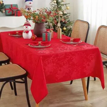 SASTYBALE Christmas Tablecloth Waterproof 60x120 Inch
