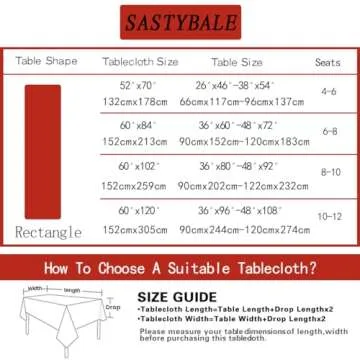 SASTYBALE Christmas Tablecloth Waterproof 60x120 Inch