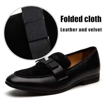 JITAI Men's Lindford Moc Toe Bit Slip-on Penny Loafer Party Shoes, Black/01, 10 US