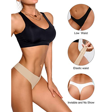 No Show Comfort with DEANGELMON Seamless Thongs for Women