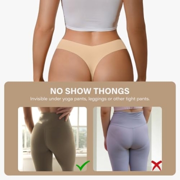 No Show Comfort with DEANGELMON Seamless Thongs for Women