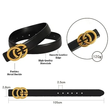 Aurolran Women's Reversible Leather Belt for Every Occasion