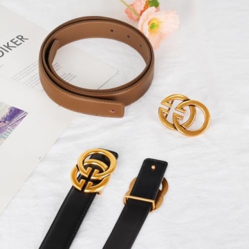 Aurolran Women's Reversible Leather Belt for Every Occasion