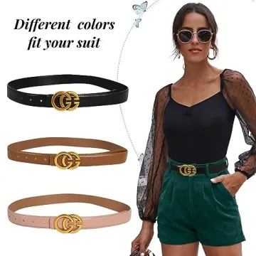 Aurolran Women's Reversible Leather Belt for Every Occasion